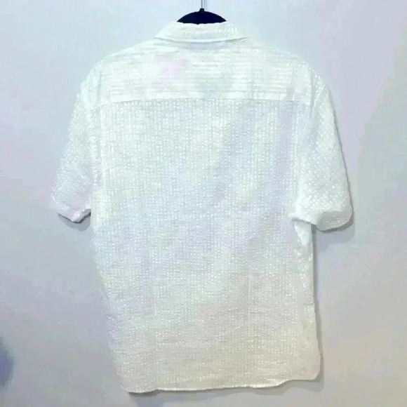 Michael Kors NWT White Short Sleeve Slim Fit 100% Cotton Textured Mens Size XL - Picture 4 of 13
